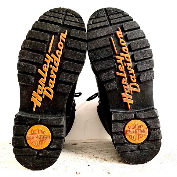 HARLEY DAVIDSON LACES RIDING BOOTS Black-Of Course - Picture 4 of 6